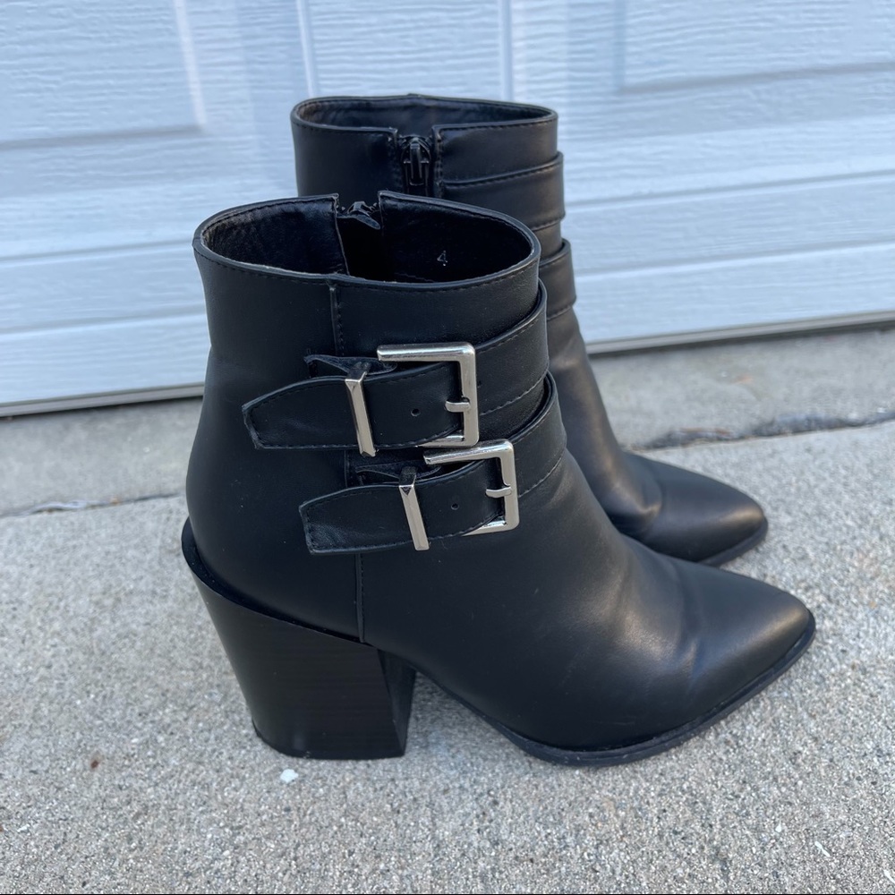 Nasty Gal Black Love Fool Faux Leather Bootie Size 6